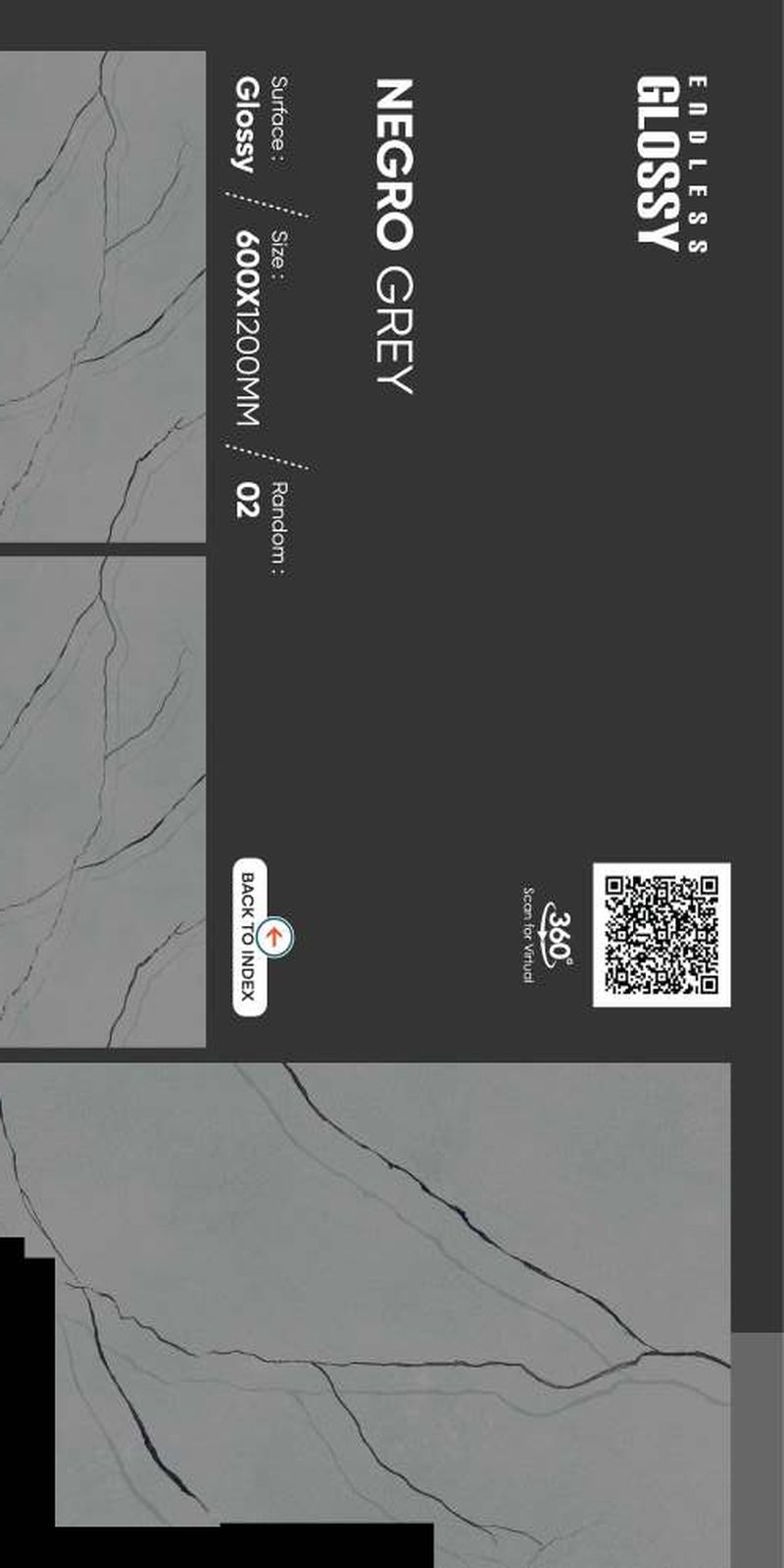 Negro Grey — Glossy finish, 600 x 1200 mm